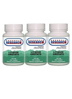 Dr. Hans Nieper Lithium Orotate Tablets 120 Mg 3Pack (200 Count Each)