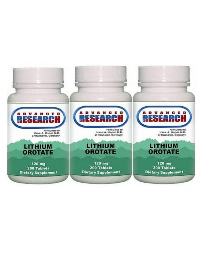 NCI Advanced Research - Dr. Hans Nieper Lithium Orotate Tablets 120 Mg 3Pack (200 Count Each) - Image 1