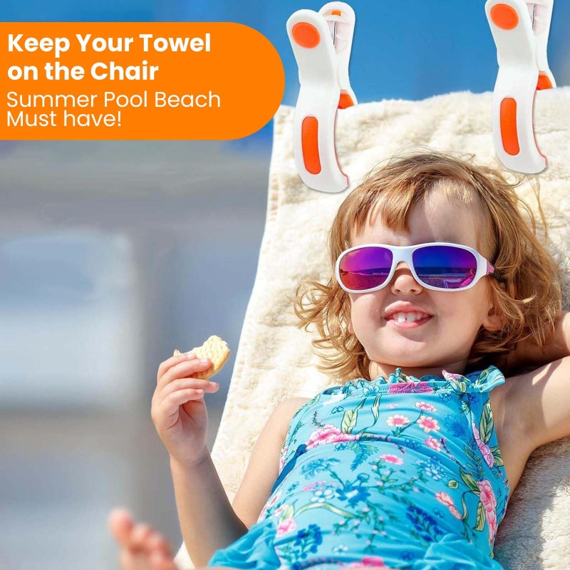 Zacool Beach Towel Clips for Beach Chair Towel Holder for Beach Chair Pool Chair on Cruise-Jumbo Size,Plastic Strong Beach Chair Clips to Keep Your Towel from Blowing Away,Heavy Duty and in Bright Colors - Image 2