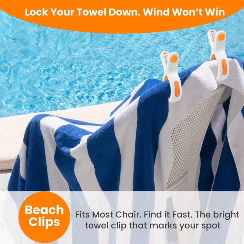 Zacool Beach Towel Clips for Beach Chair Towel Holder for Beach Chair Pool Chair on Cruise-Jumbo Size,Plastic Strong Beach Chair Clips to Keep Your Towel from Blowing Away,Heavy Duty and in Bright Colors - Image 5