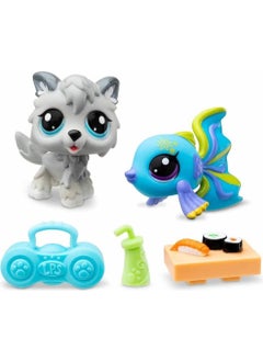Littlest Pet Shop Minis 2-Piece Figure Set S1 S00005264 20&24 Wolf and Fish  - Image 2