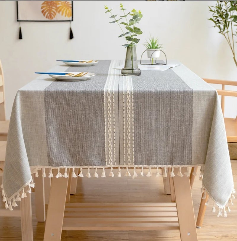Y&D Nordic Style Tablecloth – 60% Cotton, 5% Linen, 25% Polyester Blend Printed Table Runner for Dining Table & Coffee Table, Christmas Holiday Decor - Image 1