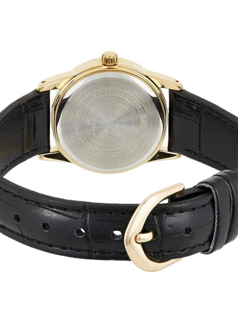 كاسيو ساعة كاسيو للنساء - LTP-V001GL-7BUDF مينا ابيض، سوار اسود - Image 2