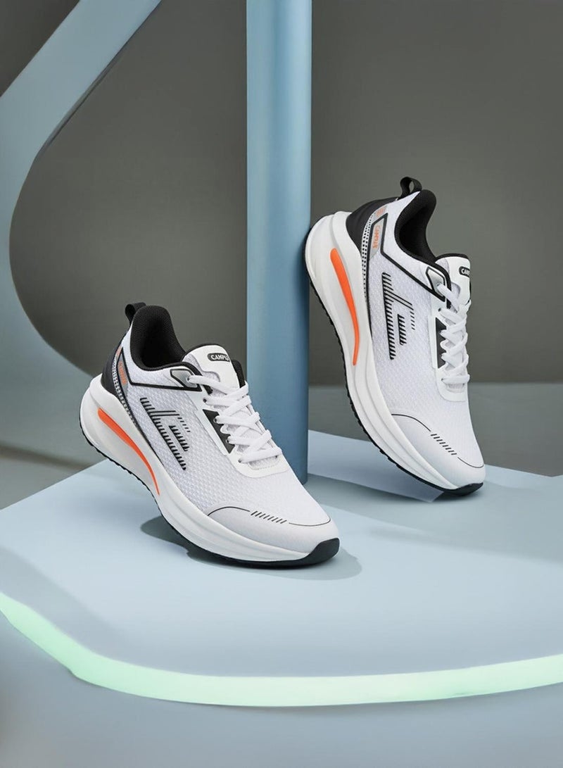 CAMPUS Men’s White Sneakers – Dynamic Dual-Tone Design Shoes with Stylish Orange Contrast Detailing - Image 3