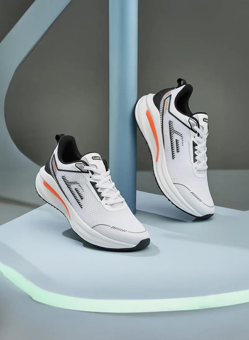 CAMPUS Wht/Blk Men’s White Sneakers – Dynamic Dual-Tone Design Shoes with Stylish Orange Contrast Detailing for Men | Best Price UAE
