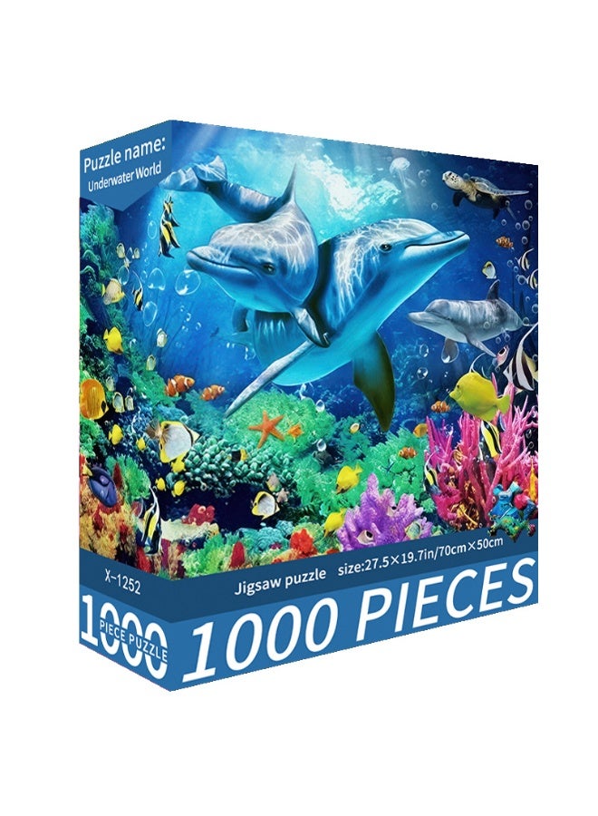 لعبة تركيب صور مكونة من 1000 قطعة للكبار والصغار - لعبة تعليمية وزخرفية ملونة، لعبة كبيرة للترفيه العائلي وفن الحائط - Image 2