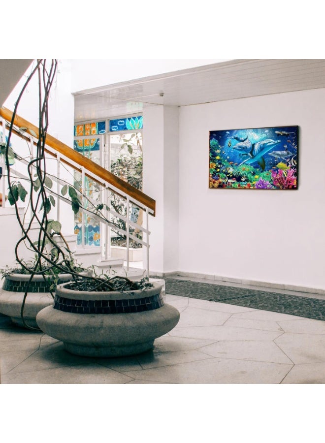 لعبة تركيب صور مكونة من 1000 قطعة للكبار والصغار - لعبة تعليمية وزخرفية ملونة، لعبة كبيرة للترفيه العائلي وفن الحائط - Image 5