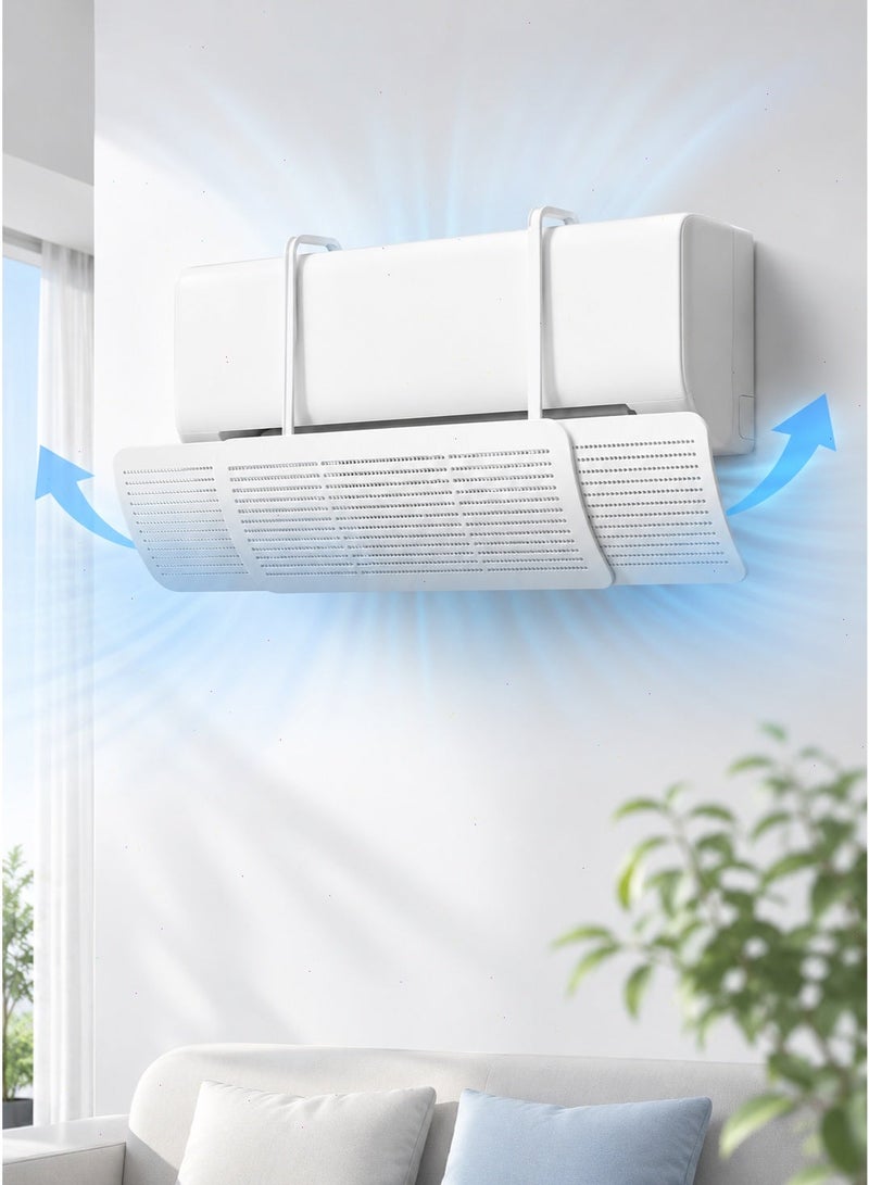 Split Air Conditioner Deflector, No Drilling Easy Installation, Adjustable Size AC Vent Deflector, Universal Wind Shield Fits All Types of Wall Mounted Air Conditioners - Image 1