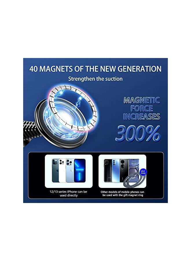 S-TOP Adjustable Car Headrest Mount with Strong 40-Magnet Technology, Multifunctional Backseat Hook and Phone Holder for iPhone 14/13/12 and All Smartphones - Image 3