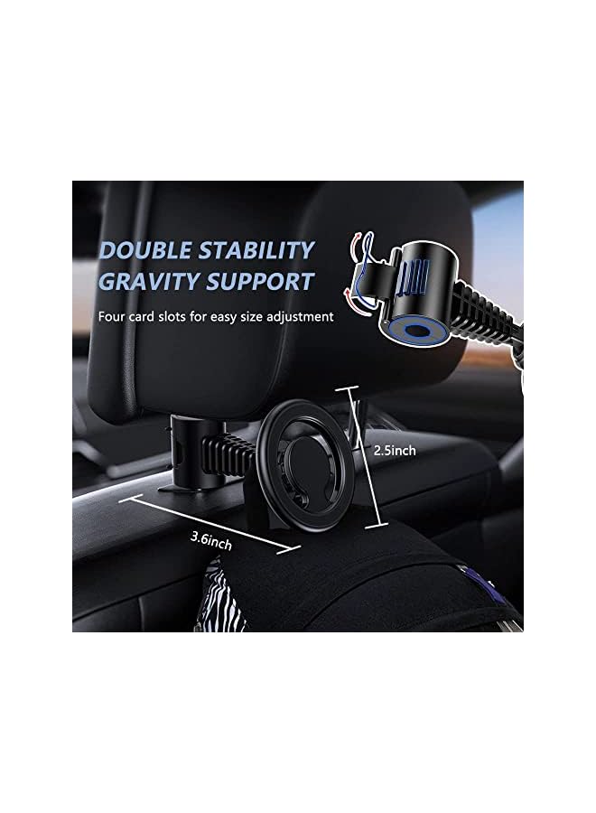 S-TOP Adjustable Car Headrest Mount with Strong 40-Magnet Technology, Multifunctional Backseat Hook and Phone Holder for iPhone 14/13/12 and All Smartphones - Image 2