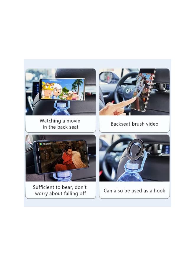S-TOP Adjustable Car Headrest Mount with Strong 40-Magnet Technology, Multifunctional Backseat Hook and Phone Holder for iPhone 14/13/12 and All Smartphones - Image 4