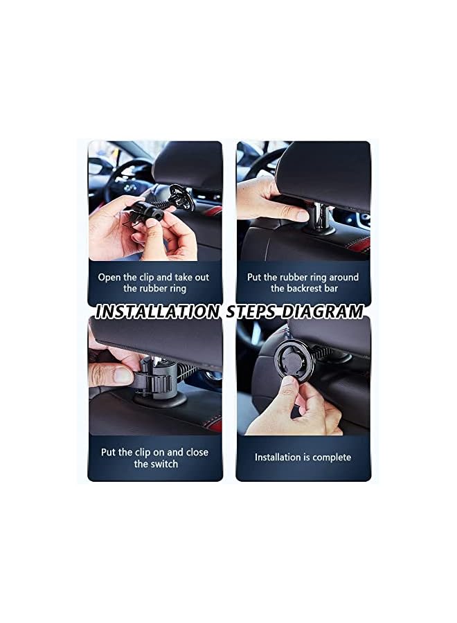 S-TOP Adjustable Car Headrest Mount with Strong 40-Magnet Technology, Multifunctional Backseat Hook and Phone Holder for iPhone 14/13/12 and All Smartphones - Image 5