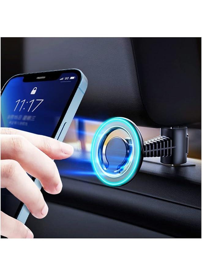 S-TOP Adjustable Car Headrest Mount with Strong 40-Magnet Technology, Multifunctional Backseat Hook and Phone Holder for iPhone 14/13/12 and All Smartphones - Image 1
