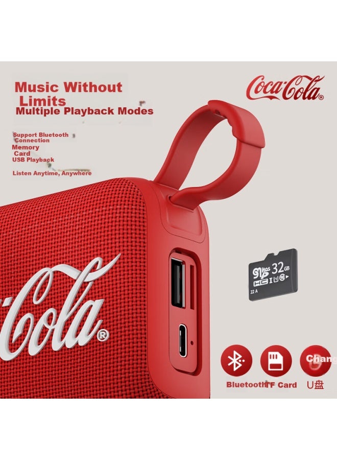 Coca-Cola T21 Outdoor Wireless Bluetooth Speaker Portable Subwoofer Home Car Dual Machine Series Bluetooth Speaker Mini Fever High Sound Quality Computer Speaker - Image 2
