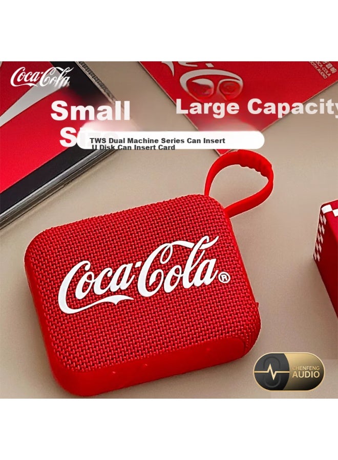 Coca-Cola T21 Outdoor Wireless Bluetooth Speaker Portable Subwoofer Home Car Dual Machine Series Bluetooth Speaker Mini Fever High Sound Quality Computer Speaker - Image 5