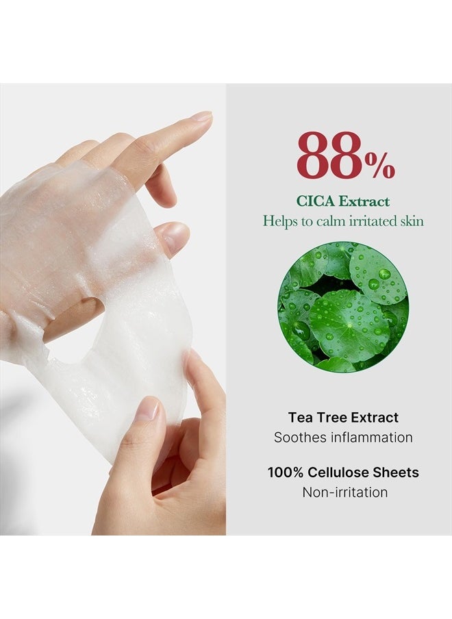 Medicube Super Cica Daily Quick Facial Masks (30 Sheets) - 60-Second Soothing & Hydrating Facial Mask with 88% Cica, Instant Cooling & Moisturization - 100% Vegan Certified, Korean Skincare  - Image 4