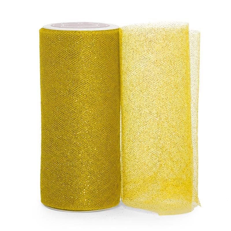Paper Mart Gold Sparkling Tulle Roll 6" X 25 Yards