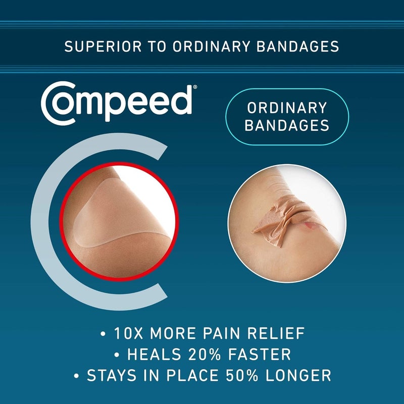 Compeed لصقات كومبيد المتقدمة للعناية بالبثور، وسادات هيدروكوليد جل لتخفيف الألم الفوري والشفاء الأسرع، رياضية متوسطة، 8 قطع (2 عبوة) - Image 2