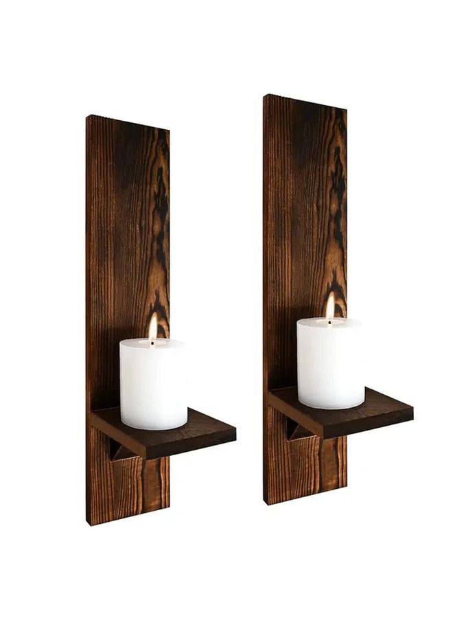 Black Wall Candle Sconces Vintage Metal Holders For Living Room Decor No Electricity - Image 2
