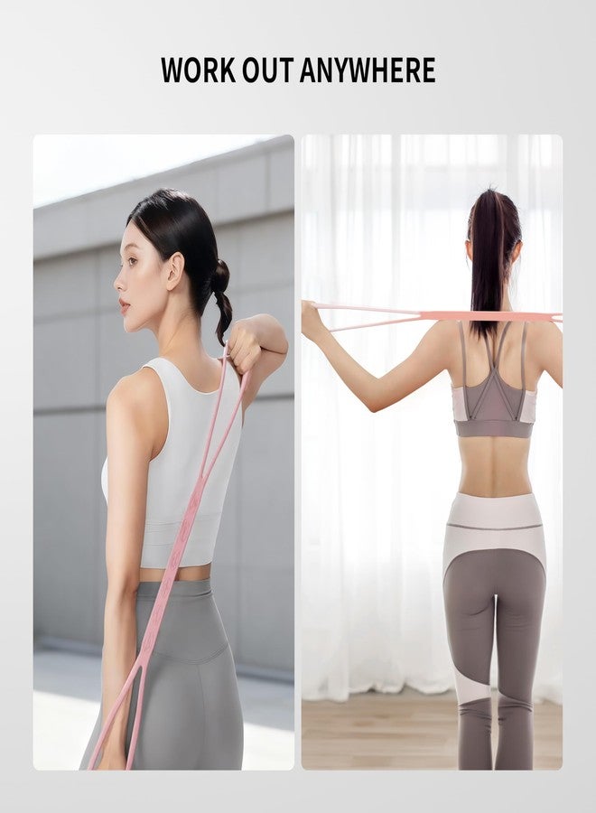 PROIRON Figure 8 Resistance Bands with Handles 15LB Exercise Band Stretch Bands for Yoga arm Chest and Shoulder Stretch Resistance Band for Women - Pink - Image 5