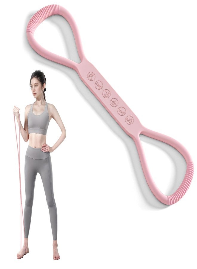 PROIRON Figure 8 Resistance Bands with Handles 15LB Exercise Band Stretch Bands for Yoga arm Chest and Shoulder Stretch Resistance Band for Women - Pink - Image 1