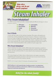 Mabis Facial Steamer Steam Inhaler Fsa Eligible Vaporizer Or Vocal Steamer With Aromatherapy Diffuser And Soft Face Mask For Cleansing Sinus Pressure Congestion Colds And Cough 25Ml  - Image 4