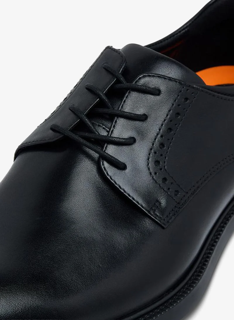 Le Confort BLACK Men Leather Lace-Up Derby Shoes for Men | Best Price UAE