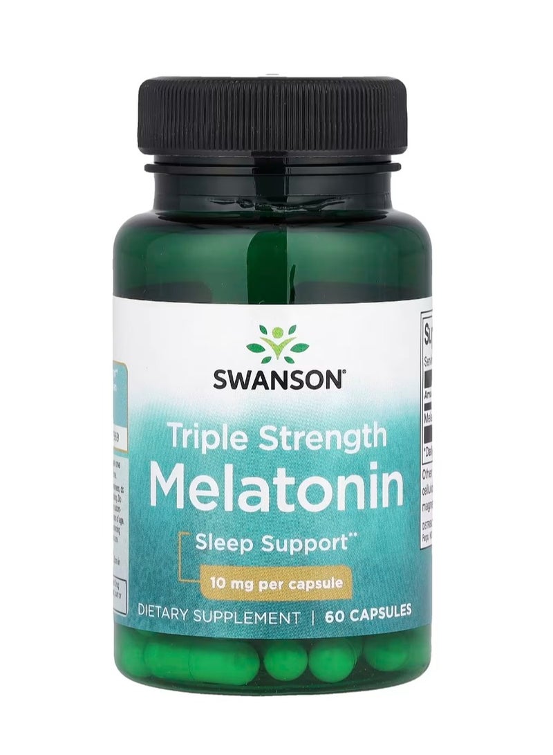 سوانسون الميلاتونين ثلاثي القوة 10 ملجم - 60 كبسولة - Image 1