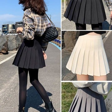 (Safety pants_zipper_button) pleated skirt JK uniform skirt skirt spring and summer versatile short skirt fashion Light gray - Image 4