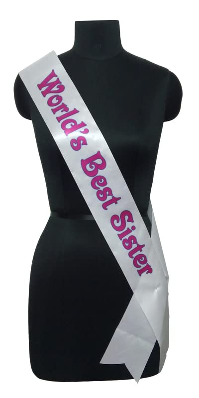 Selibration Selibration World Best Sister Printed Sash (Pink) for Sister Birthday, Anniversary Celebration, Womens Day Special, Party and Event Supplies (Pack of 1pcs) - Image 1