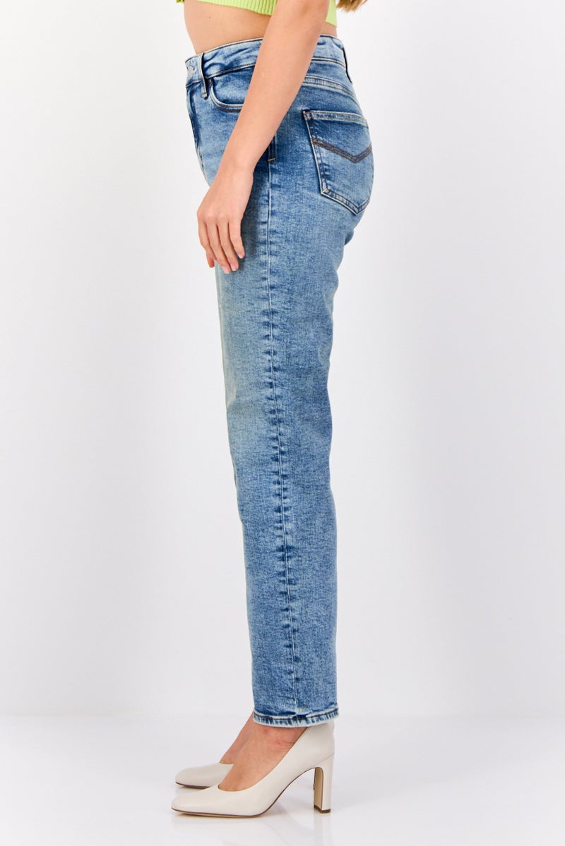 ESPRIT جينز نسائي بقصة مستقيمة، مغسول وقابل للتمدد، أزرق - Image 2