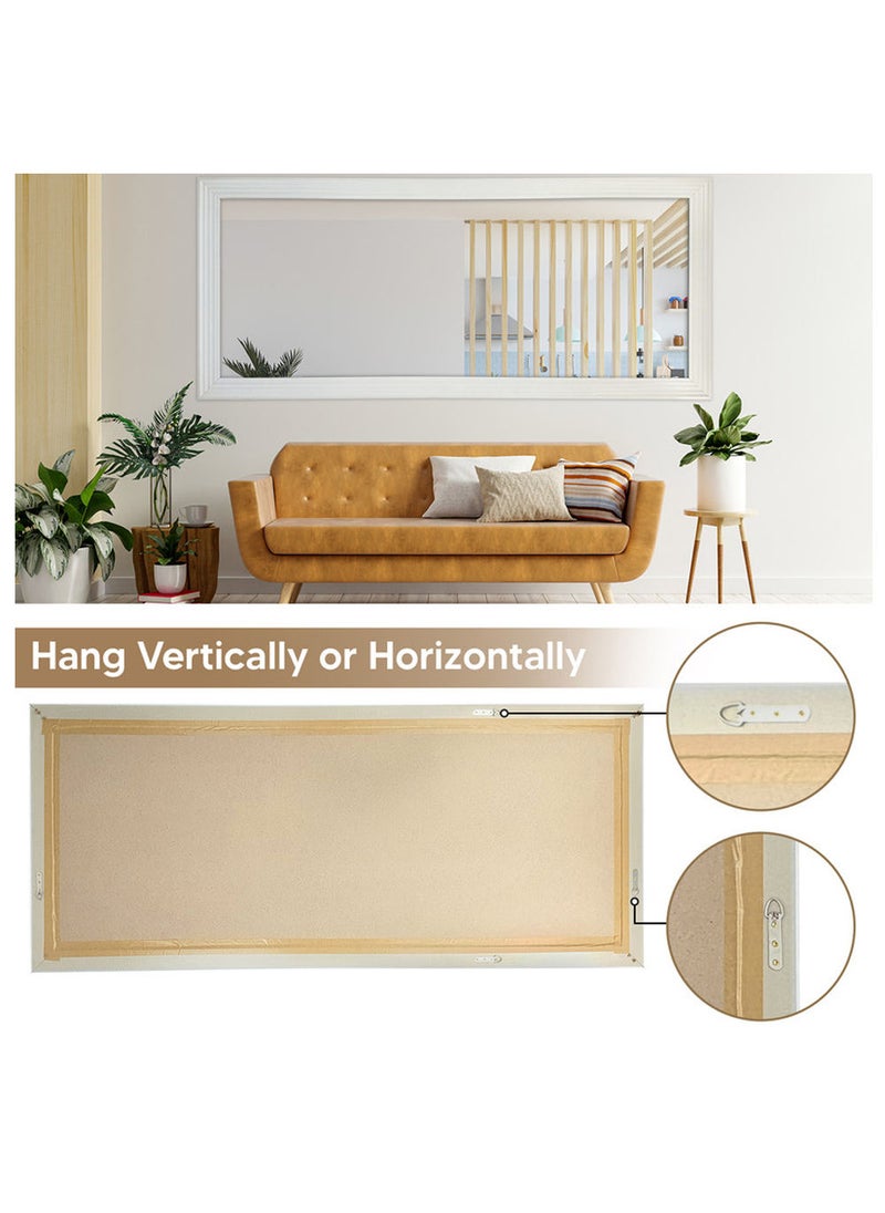 Decorhills Large Full-Length Dressing Mirror 70×180cm | Wall-Mounted Rectangular Mirror for Bedroom, Hallway, and Living Room | Thick PVC Frame | High-Definition Glass, Durable & Modern Design - White - Image 2