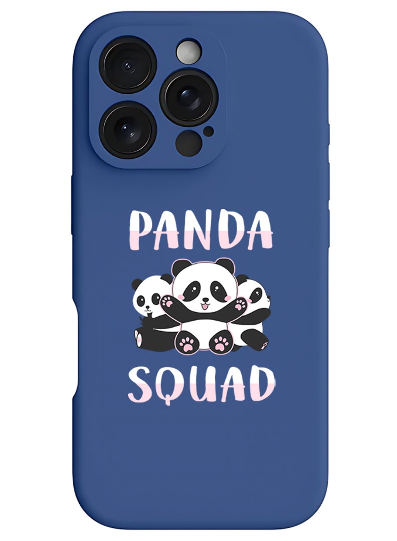 Theodor iPhone 16 Pro Blue Protective Slim Fit Case Liquid Silicone Cover with Full Body Protection Anti-Scratch Shockproof Case For iPhone - Panda squad - Image 1