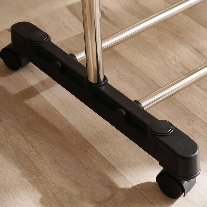 Pan Home Lanie Extendable Stainless Steel Cloth Rack 85-145x42x90-160cm - Silver - 261UHE9900006 - Image 2