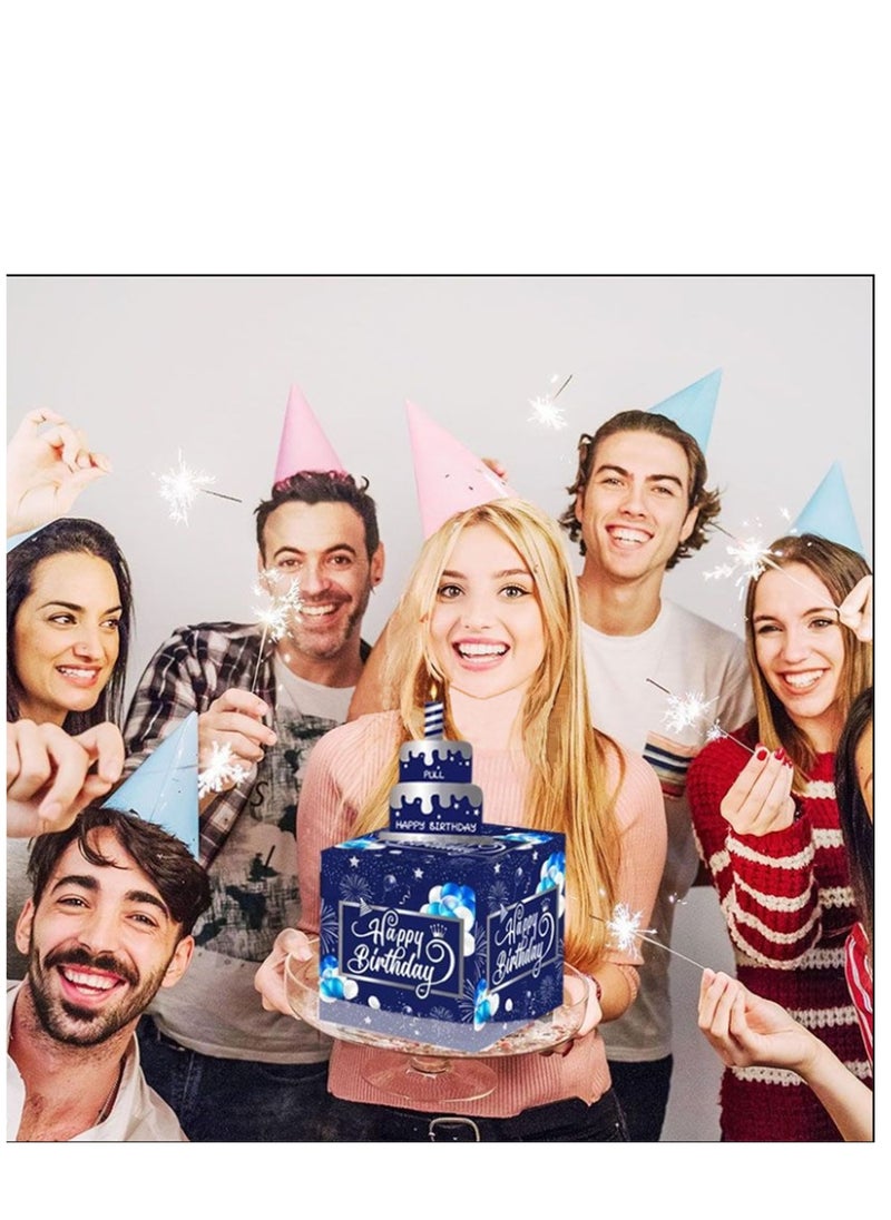 Generic Happy Birthday Surprise Money Pull Box with DIY Stickers, Creative Cash Gift Pull Out Cake Card for Any Age, Includes 50Pcs Bags, Perfect for Birthday Party and Celebrations  - Image 5