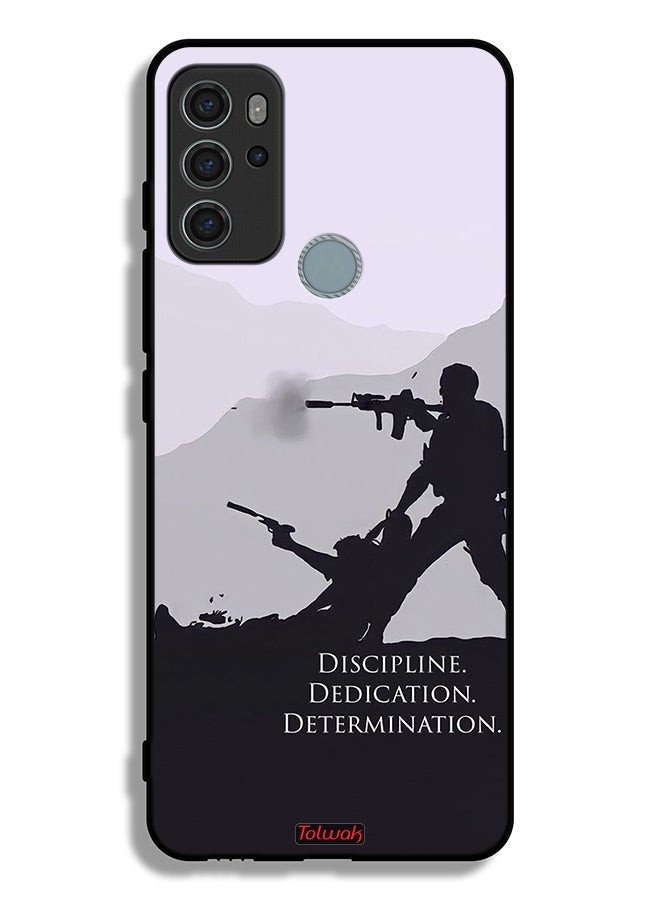 Tolwak Motorola Moto G60S Protective Case Cover Discipline Dedication Determination - Image 2