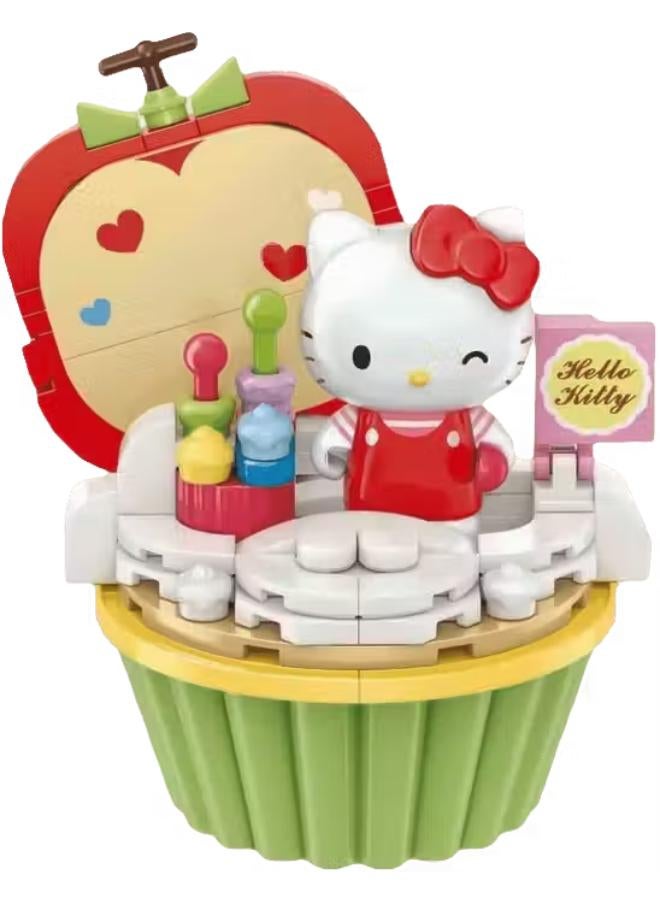 Qman Keeppley Hello Kitty Apple Cupcake Building Toy Action Figure