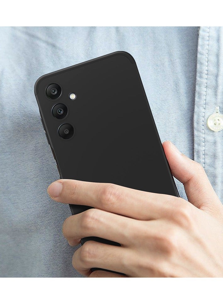 LEEKA غطاء سامسونج A25 كامل 3 في 1 360º مضاد للصدمات درع صلب غير لامع قوي غطاء خلفي من مادة PC أسود - Image 4