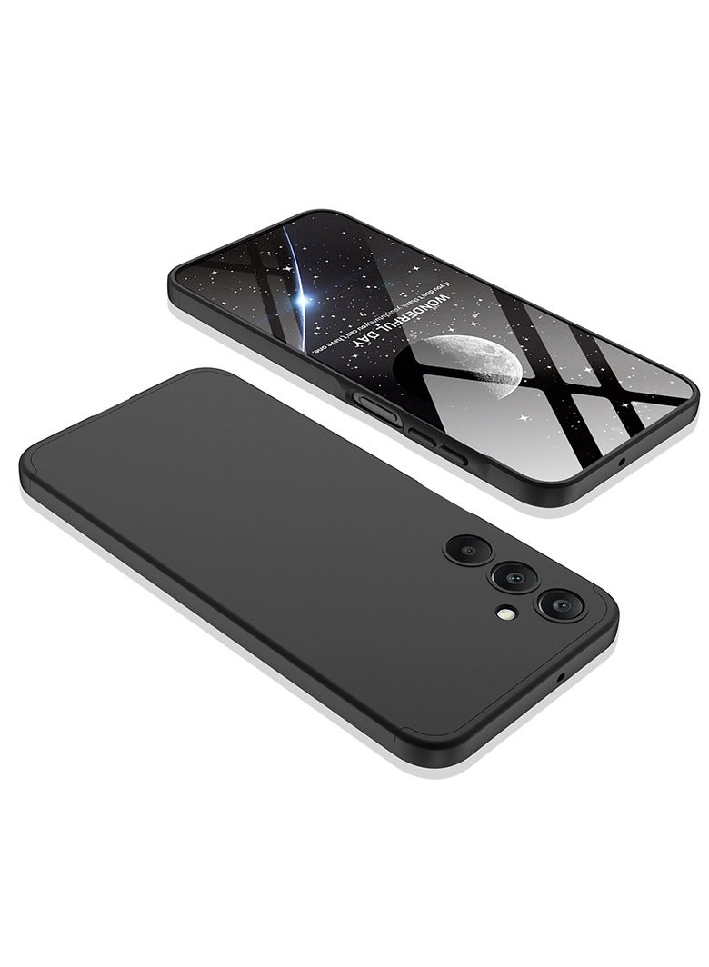 LEEKA غطاء سامسونج A25 كامل 3 في 1 360º مضاد للصدمات درع صلب غير لامع قوي غطاء خلفي من مادة PC أسود - Image 2