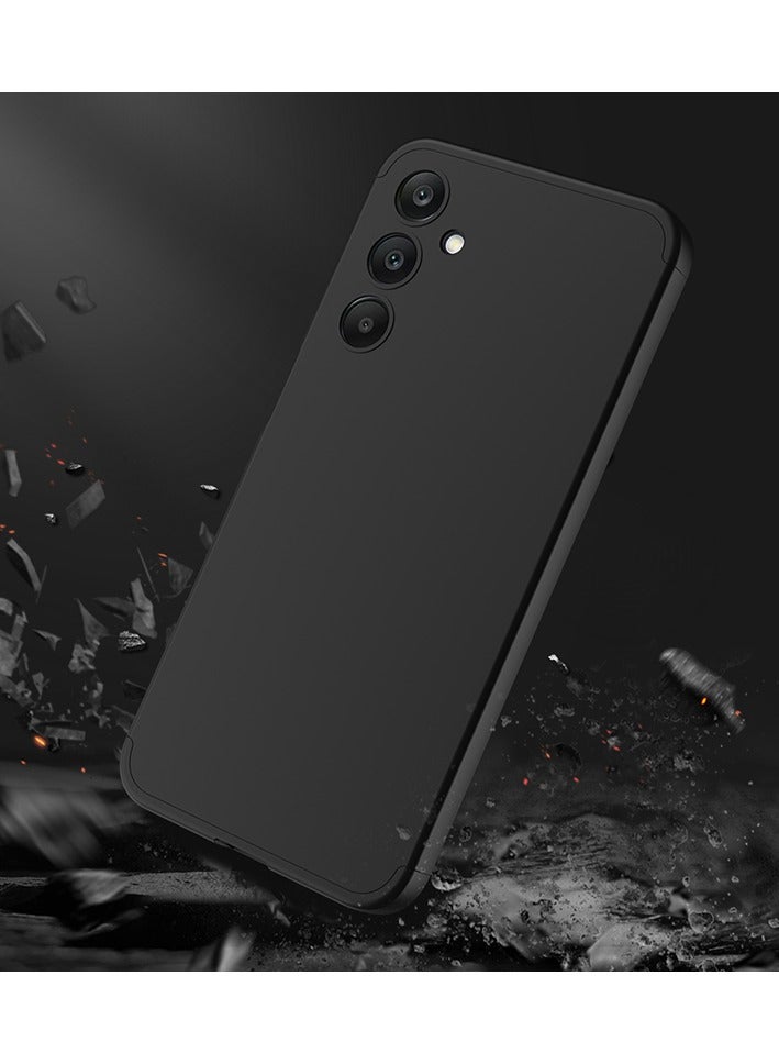 LEEKA غطاء سامسونج A25 كامل 3 في 1 360º مضاد للصدمات درع صلب غير لامع قوي غطاء خلفي من مادة PC أسود - Image 5