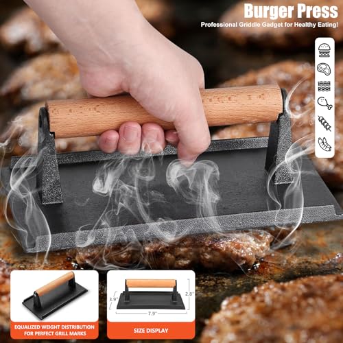 RINPIR 42pcs Griddle Accessories Kit for Blackstone, Flat Top Grill Spatula Set with Enlarged Spatulas, Melting Dome and Burger Press, Professional Hibachi Tools Gifts for Outdoor BBQ Teppanyaki - Image 4