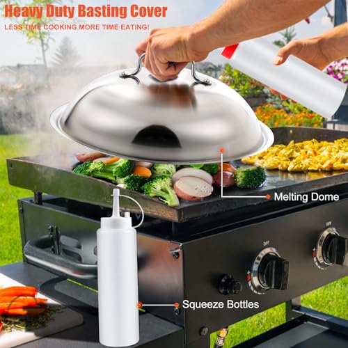 RINPIR 42pcs Griddle Accessories Kit for Blackstone, Flat Top Grill Spatula Set with Enlarged Spatulas, Melting Dome and Burger Press, Professional Hibachi Tools Gifts for Outdoor BBQ Teppanyaki - Image 3