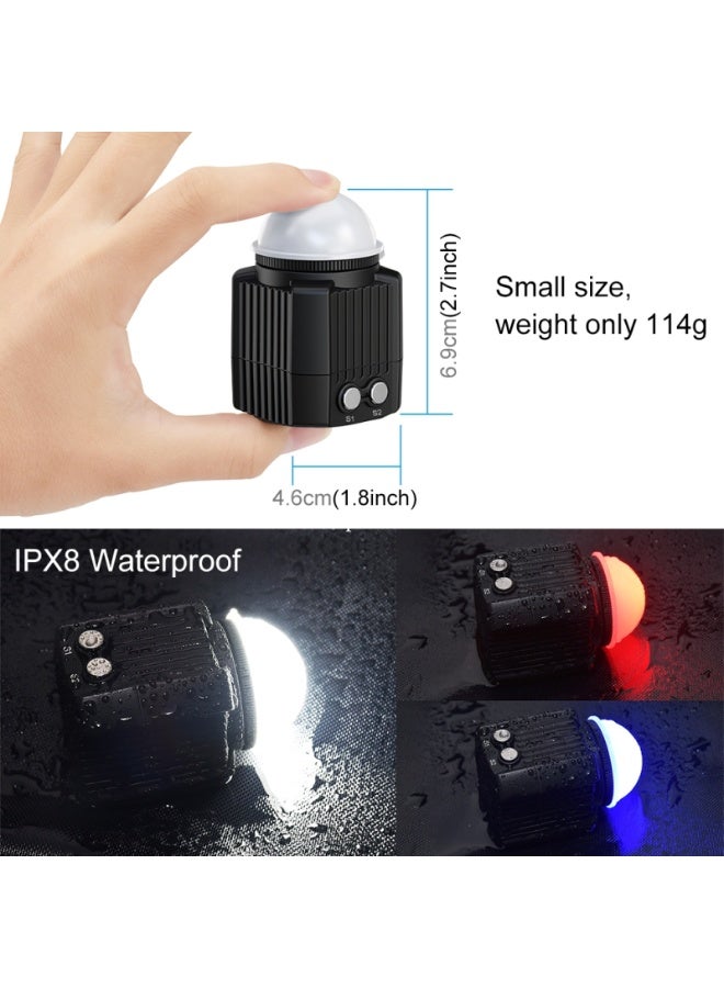 PULUZ 60m Underwater LED Photography Fill Light 7.4V/1100mAh Diving Light for GoPro Hero11 Black / HERO10 Black / HERO9 Black /HERO8 / HERO7 /6 /5 /5 Session /4 Session /4 /3+ /3 /2 /1, Insta360 ONE R, DJI Osmo Action and Other Action Cameras - Image 2