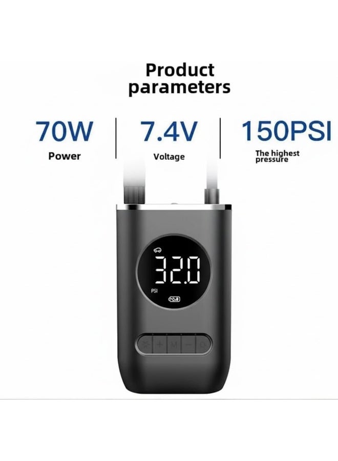 مضخة هواء كهربائية لاسلكية بإيقاف تلقائي إعادة تعبئة قوية خلال 20 ثانية متوافقة مع السيارات والدراجات والكرات والعوامات - Image 5