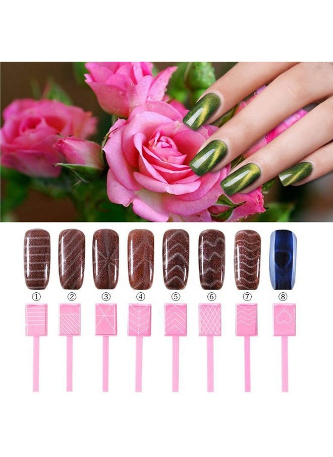 Ideal Swan Magnet Nail Art Polish Tool Set, Cat Eye Gel Polish 3D Gel Cat Eye Plastic Tool-Suitable for DIY 3d Magnetic, Salon, Studio or Home 8 Piece  - Image 2