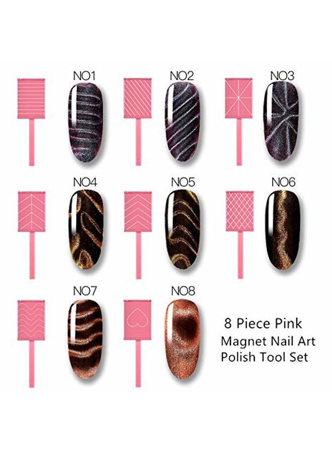 Ideal Swan Magnet Nail Art Polish Tool Set, Cat Eye Gel Polish 3D Gel Cat Eye Plastic Tool-Suitable for DIY 3d Magnetic, Salon, Studio or Home 8 Piece  - Image 4