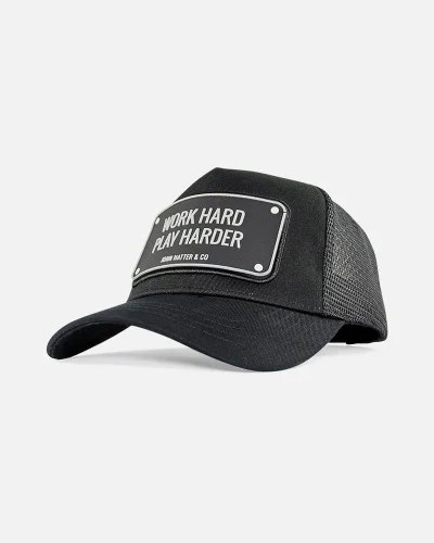 John Hatter Work Hard Play Harder Black - Cap