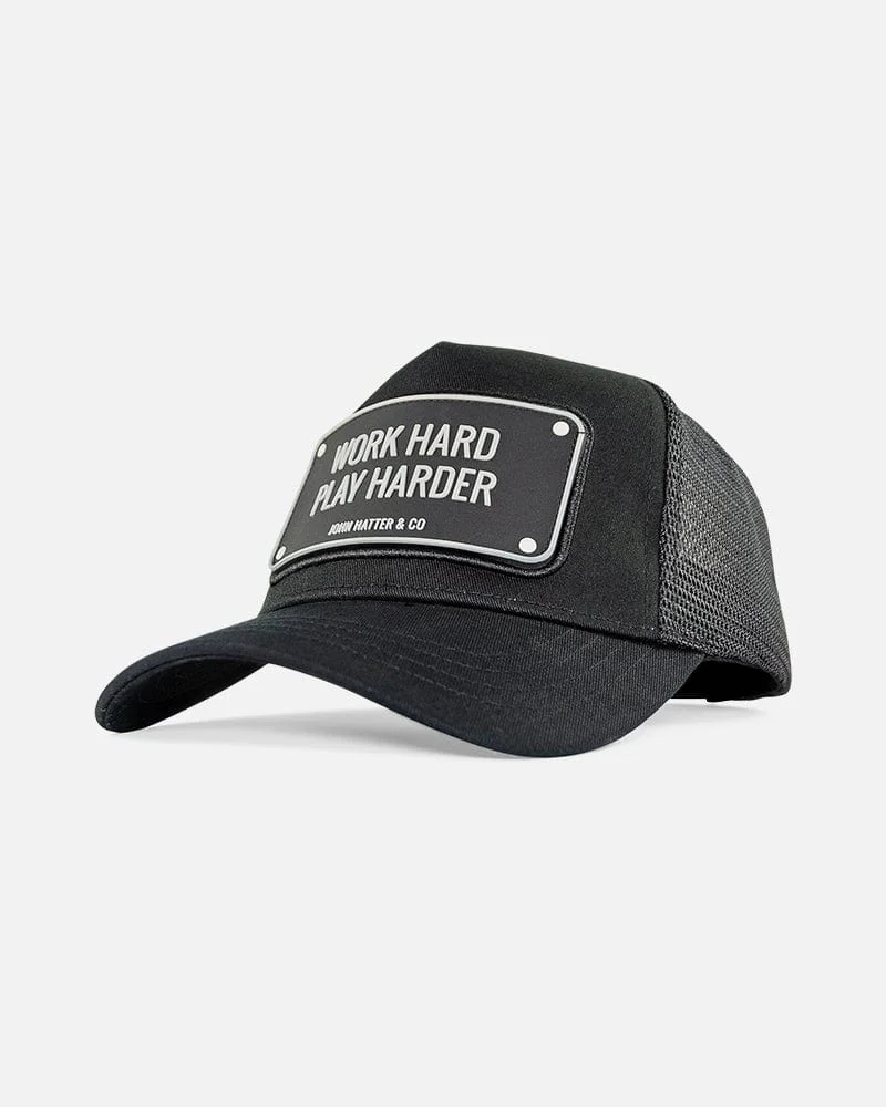 John Hatter Work Hard Play Harder Black - Cap