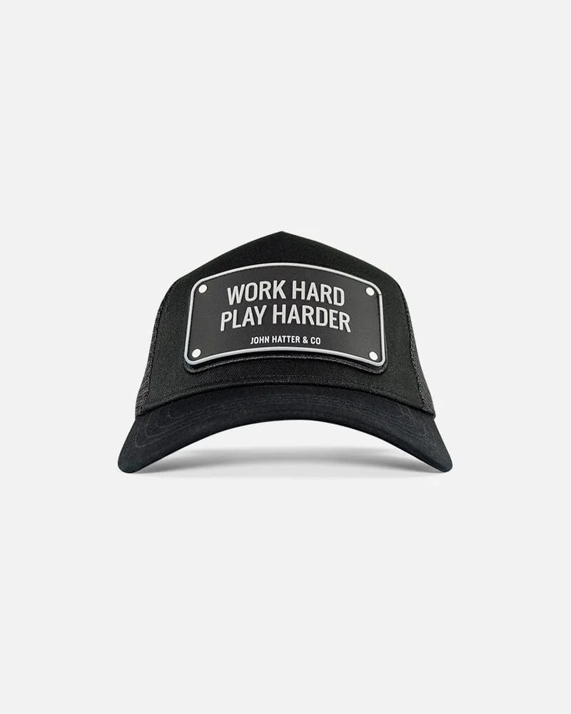 John Hatter Work Hard Play Harder Black - Cap