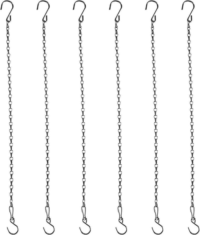 Sersberg Chain for Hanging Plants,21 Inch Silver Hanging Chain, Small Hanging Basket Chain Kits with Hooks for Bird Feeder Hanging Basket Extender Porch Wind Chime (Silver, 21 Inch-6PCS) - Image 1